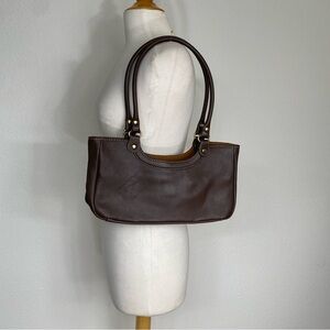 Vintage Nine West Women's Chocolate Brown Rectangle Leather Shoulder Bag Classic